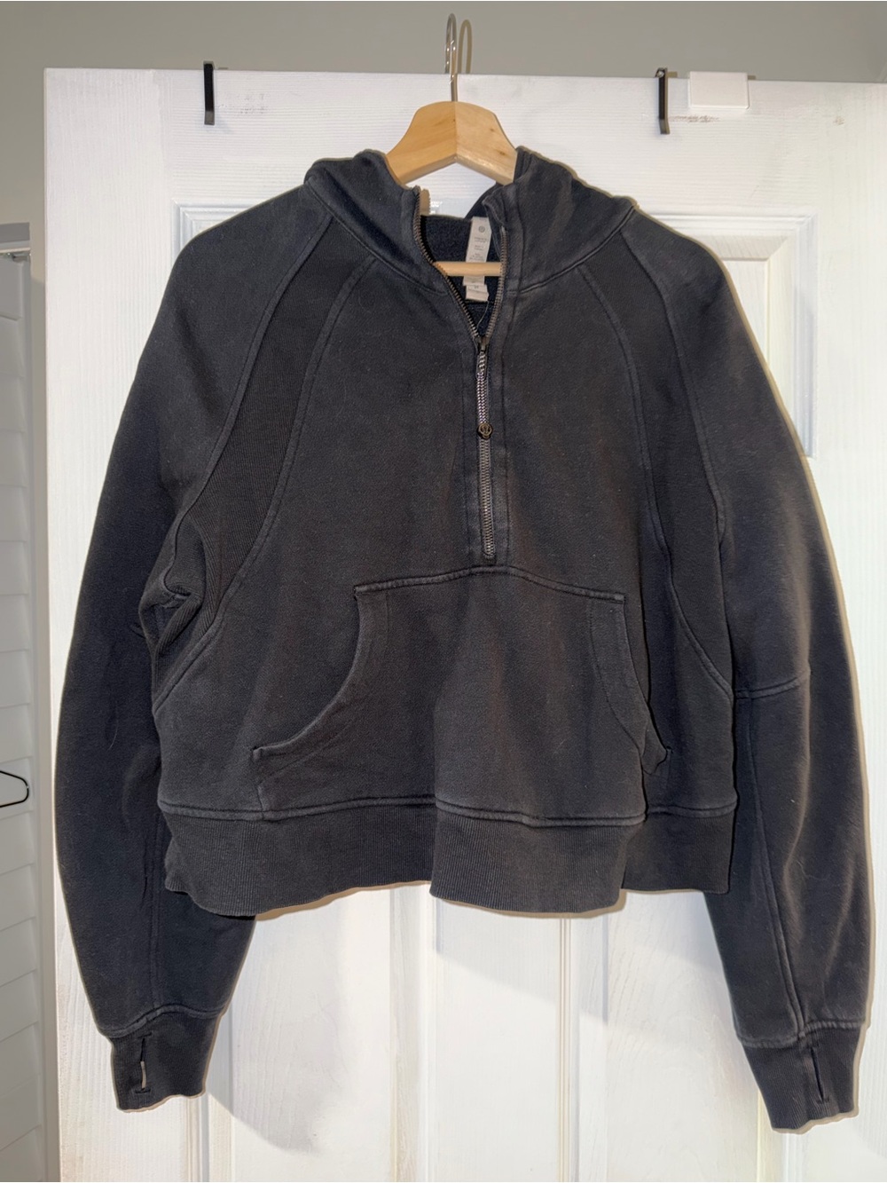 lululemon athletica Black Half-Zip Hoodie Sweater